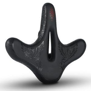 Custom Bike Saddle| Comfort Breathable Hollow Cycling Seat for Mountain & Sports Bikes| Leather Surface